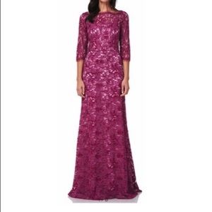 JS Collections maroon / mauve lace dress NWT